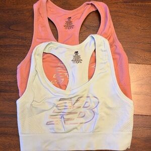 Two - New Balance Pink and White Sports Bras